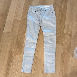 Silver Metallic Skinny Jeans- Rag & Bone